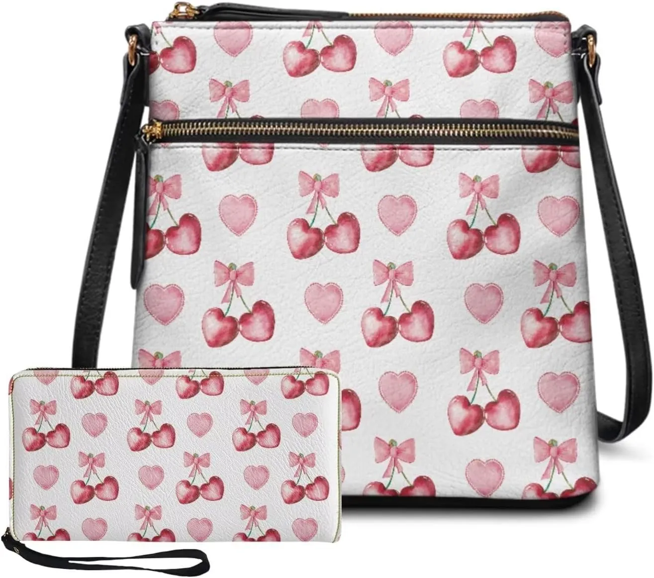 FOR U DESIGNS Purse and Wallet Set for Women Hobo Crossbody Bags Anti Theft Cute Shoulder Bags Valentine's Day Gifts for Her