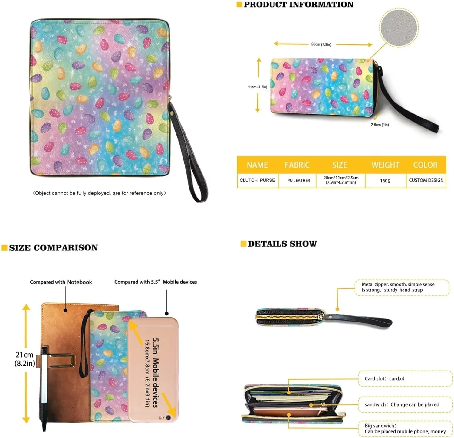 FOR U DESIGNS Purses for Women PU Leather Multi Pockets Easter Bunny Cross Body Purse and Matching Wallet Set