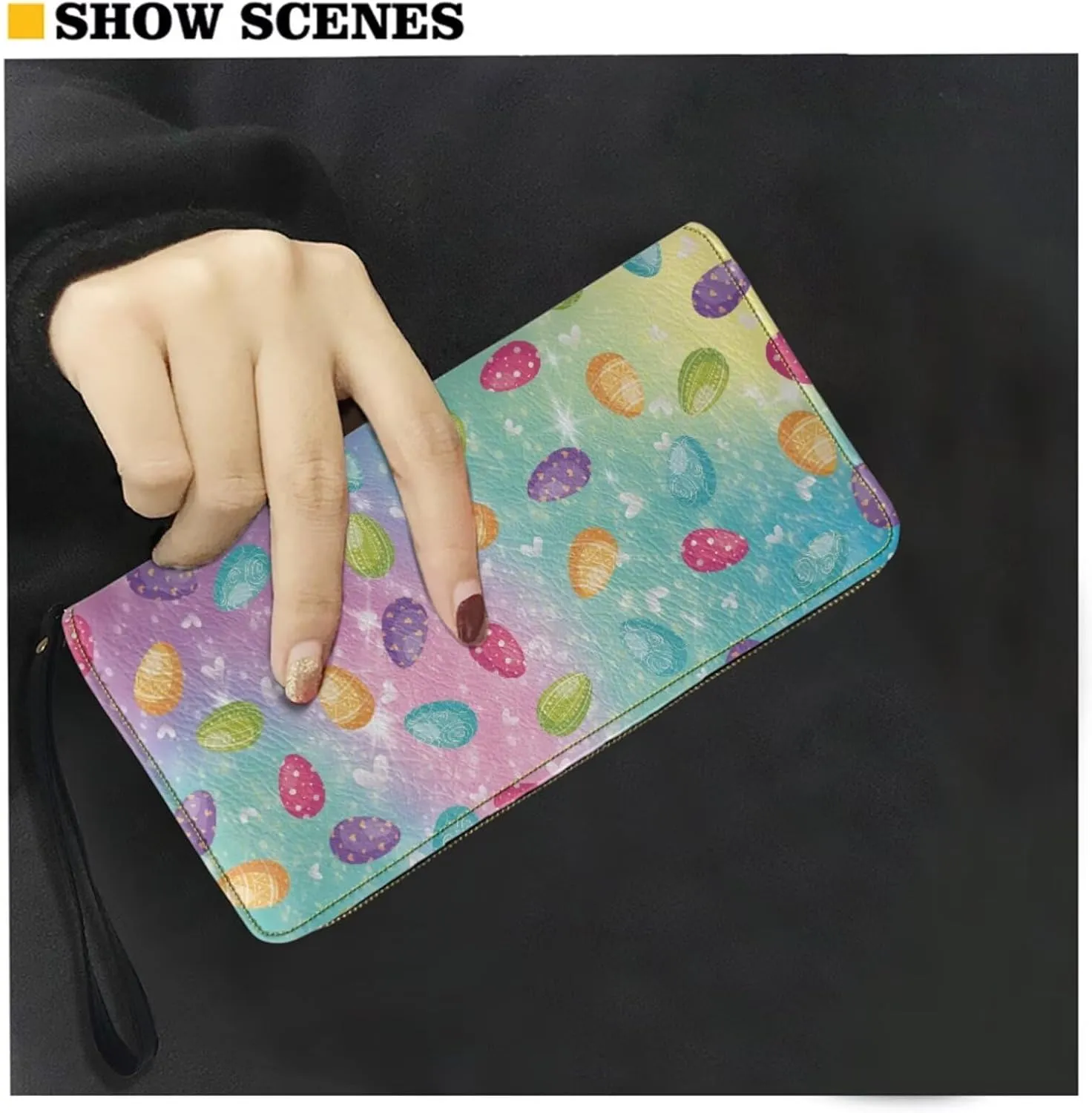 FOR U DESIGNS Purses for Women PU Leather Multi Pockets Easter Bunny Cross Body Purse and Matching Wallet Set