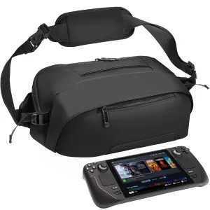 FOREGOER Carrying Case for Steam Deck/Nintendo Switch 2/PlayStation Portal/Steam Deck OLED, Protective Crossbody Bag with Pocket Fit Lenovo Legion Go/ASUS ROG Ally Console Accessories Storage