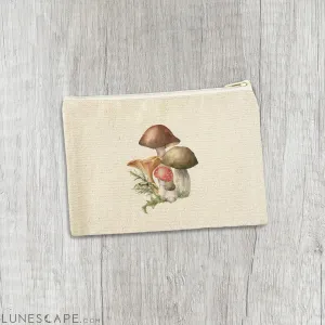 Forest Mushrooms - Canvas Zipper Pouch