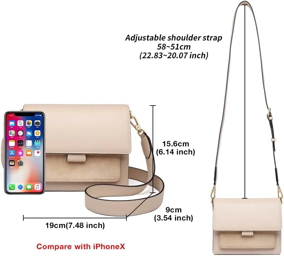 FOXLOVER Small Crossbody Bags for Women,Mini Leather Ladies Alligator pattern Shoulder Bag Handbag Purse with 2 straps