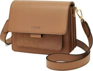 FOXLOVER Small Crossbody Bags for Women,Mini Leather Ladies Alligator pattern Shoulder Bag Handbag Purse with 2 straps
