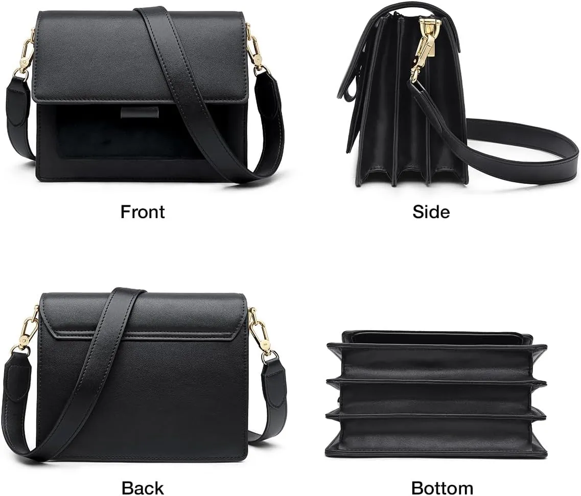 FOXLOVER Small Crossbody Bags for Women,Mini Leather Ladies Alligator pattern Shoulder Bag Handbag Purse with 2 straps