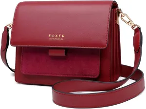 FOXLOVER Small Crossbody Bags for Women,Mini Leather Ladies Alligator pattern Shoulder Bag Handbag Purse with 2 straps