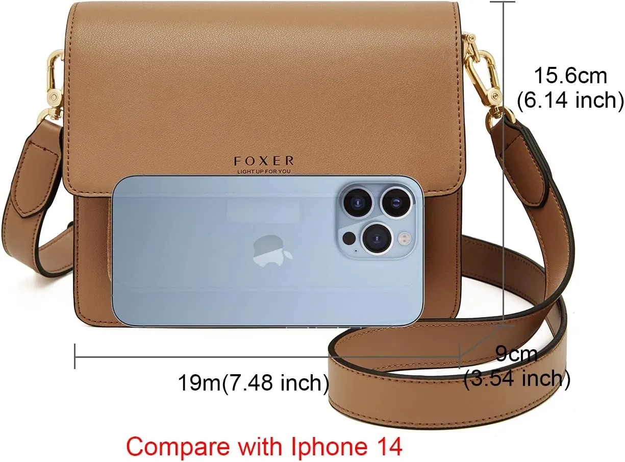 FOXLOVER Small Crossbody Bags for Women,Mini Leather Ladies Alligator pattern Shoulder Bag Handbag Purse with 2 straps