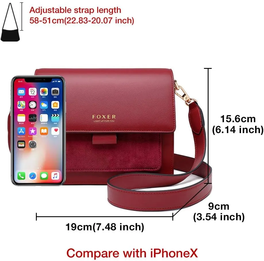 FOXLOVER Small Crossbody Bags for Women,Mini Leather Ladies Alligator pattern Shoulder Bag Handbag Purse with 2 straps
