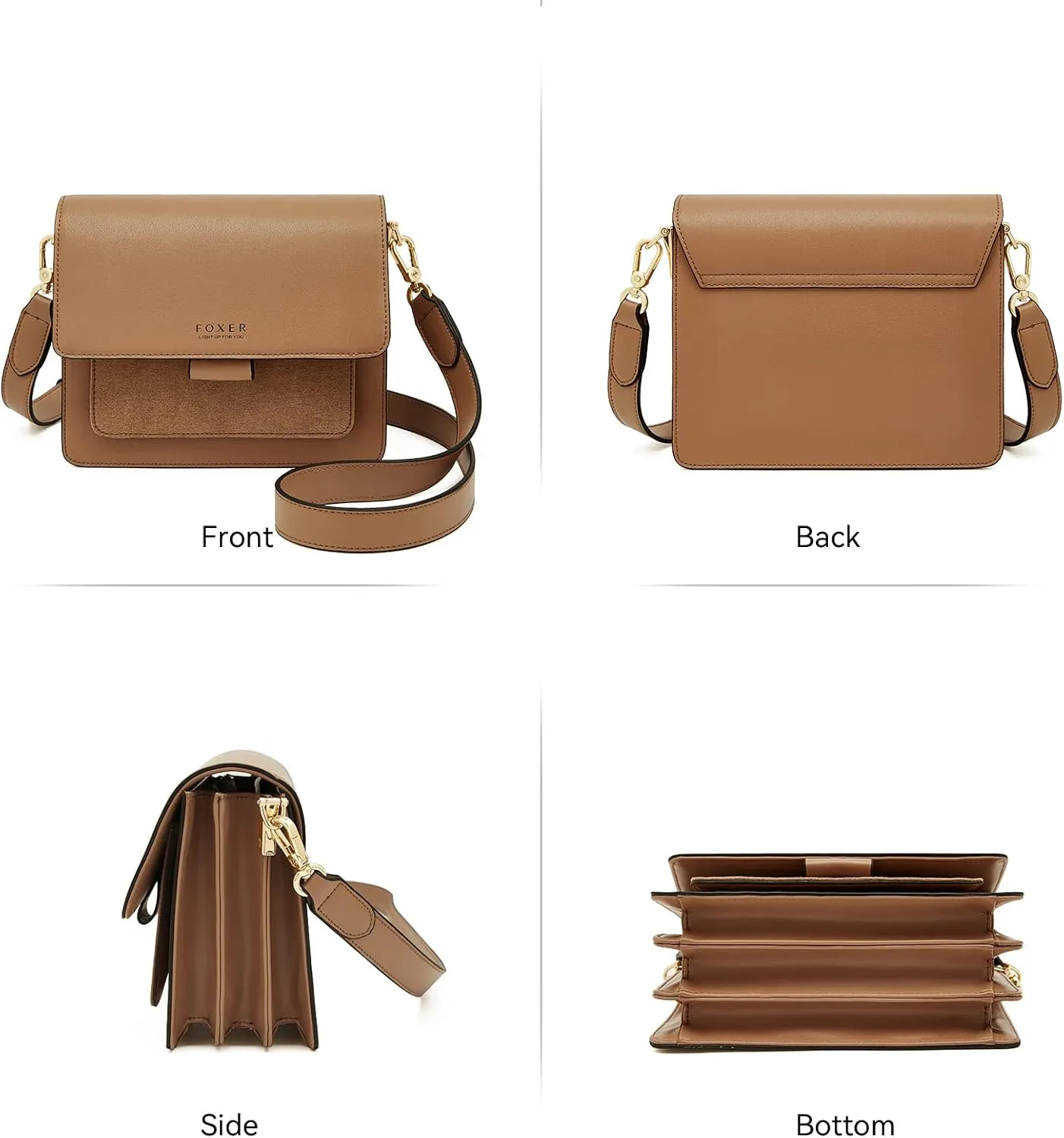 FOXLOVER Small Crossbody Bags for Women,Mini Leather Ladies Alligator pattern Shoulder Bag Handbag Purse with 2 straps