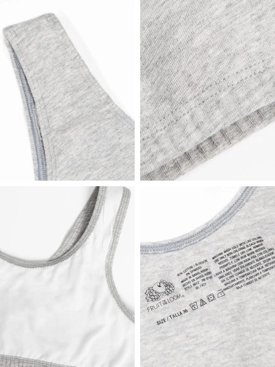 Fruit of the Loom Cotton Tank Bra for Women - Ultimate Comfort & Breathable Fit