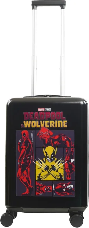 FUL Marvel Deadpool & Wolverine 22.5 Inch Carry-On Luggage, Hardshell Suitcase with Spinner Wheels, Small