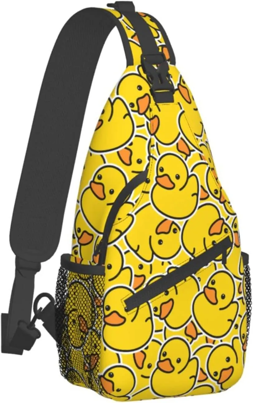 Funny Duck Sling Bag Crossbody Backpack Hiking Travel Daypack Chest Bag Lightweight Shoulder Bag For Men Women