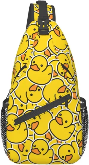 Funny Duck Sling Bag Crossbody Backpack Hiking Travel Daypack Chest Bag Lightweight Shoulder Bag For Men Women