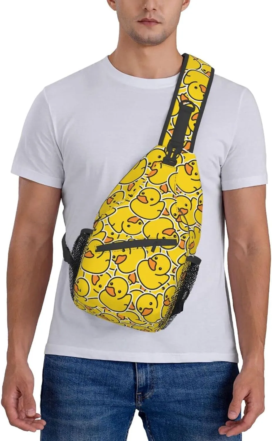 Funny Duck Sling Bag Crossbody Backpack Hiking Travel Daypack Chest Bag Lightweight Shoulder Bag For Men Women