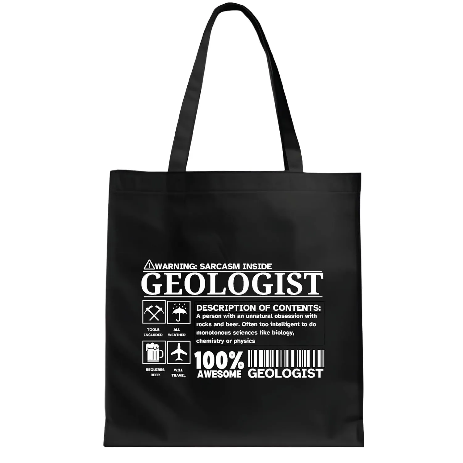 Funny Geology Gift Idea for Geology Student Navy Black Multicolor Canvas Tote Bag