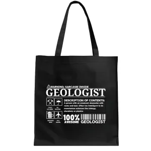 Funny Geology Gift Idea for Geology Student Navy Black Multicolor Canvas Tote Bag