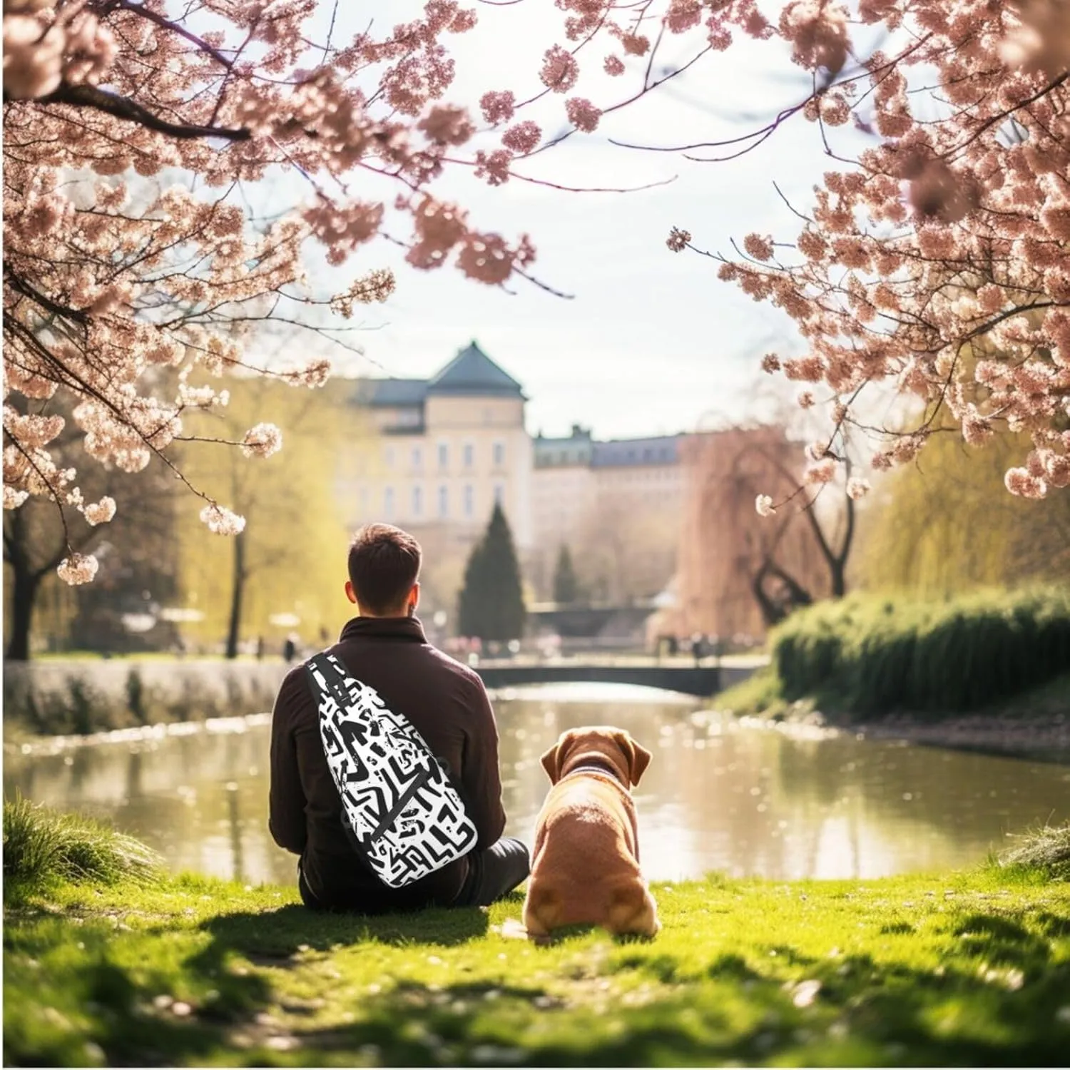 Funny Graffiti Style Crossbody Bag with Abstract Picture Fitness Sports Travel Hiking Backpack Cute Animal Print Chest Bag Shoulder Bag for Women and Men