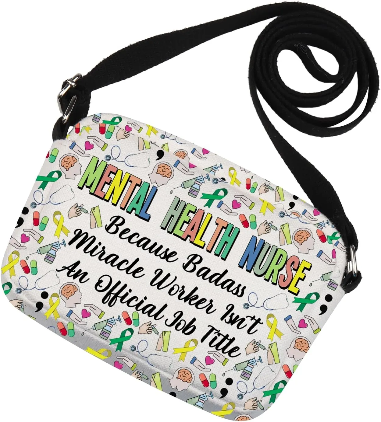 Funny Mental Health Nurse Gift Psych Nurse Crossbody Bag for Psychiatric Nurse PMHNP Nurse