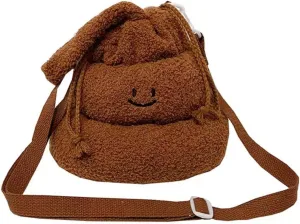 Funny Plush Poop-Shaped Mini Purse for Women and Girls – Cute Prank Crossbody Bag with Drawstring, Holds Phone, Cosmetics, Snacks | Novelty Gift for Birthdays, Parties