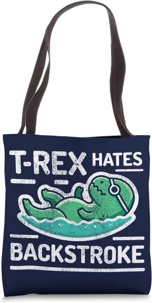 Funny Swimmer T-Rex Swim Dinosaur Swimming Tote Bag