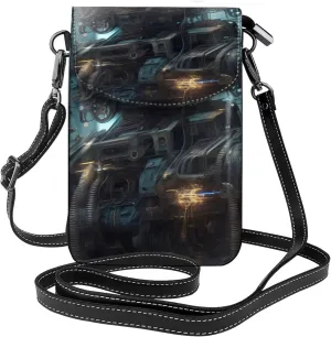 Future Robot Zippered Crossbody Bag, Women'S Shoulder Bag With Card Slot, Removable Shoulder Strap, 7.6 X 4.9 In.