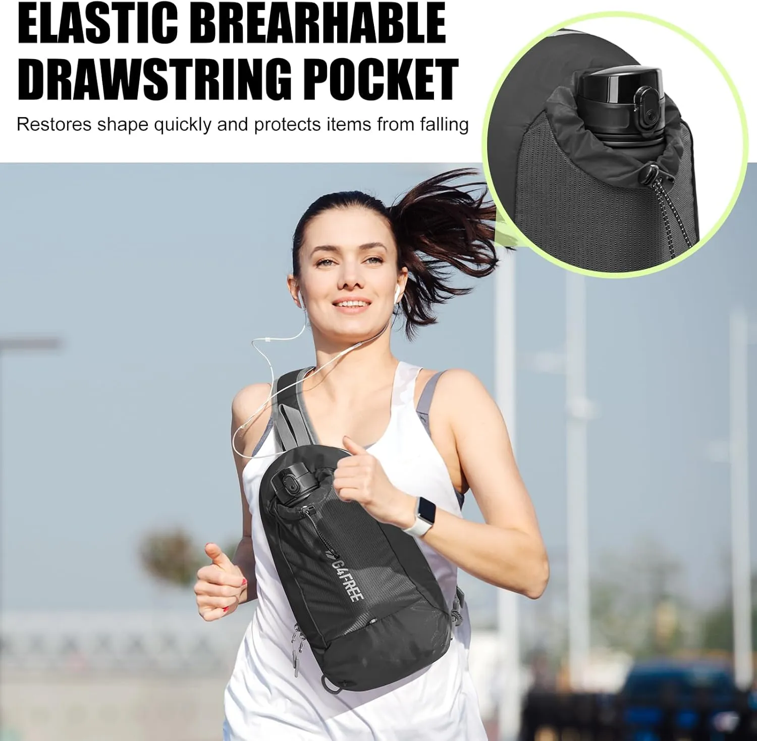 G4Free Sling Bag RFID Blocking Lightweight Crossbody Backpack Chest Shoulder Bag for Travel Sports Running Hiking