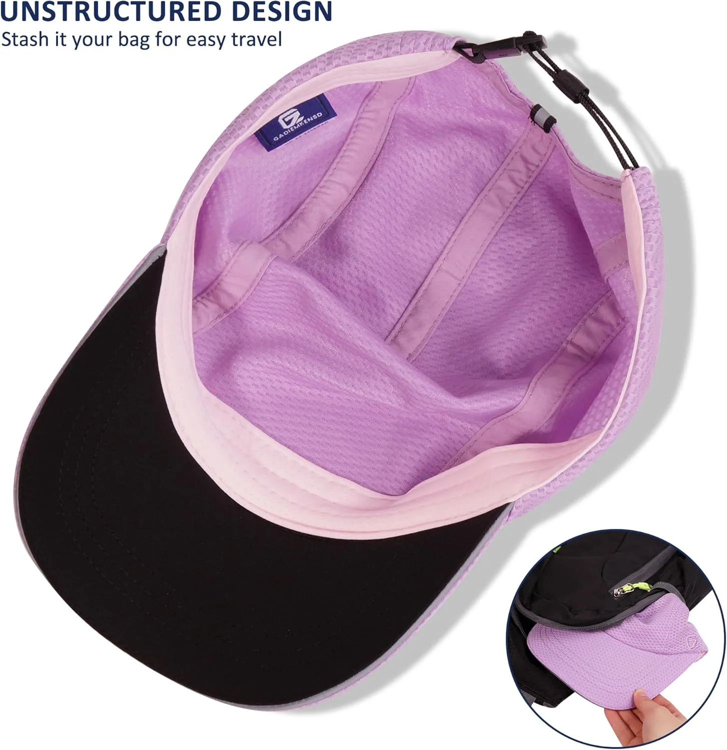 GADIEMKENSD Women's Race Day Running Cap Performance Mesh Hat - Excellent Ventilation, Lightweight, Reflective Safety