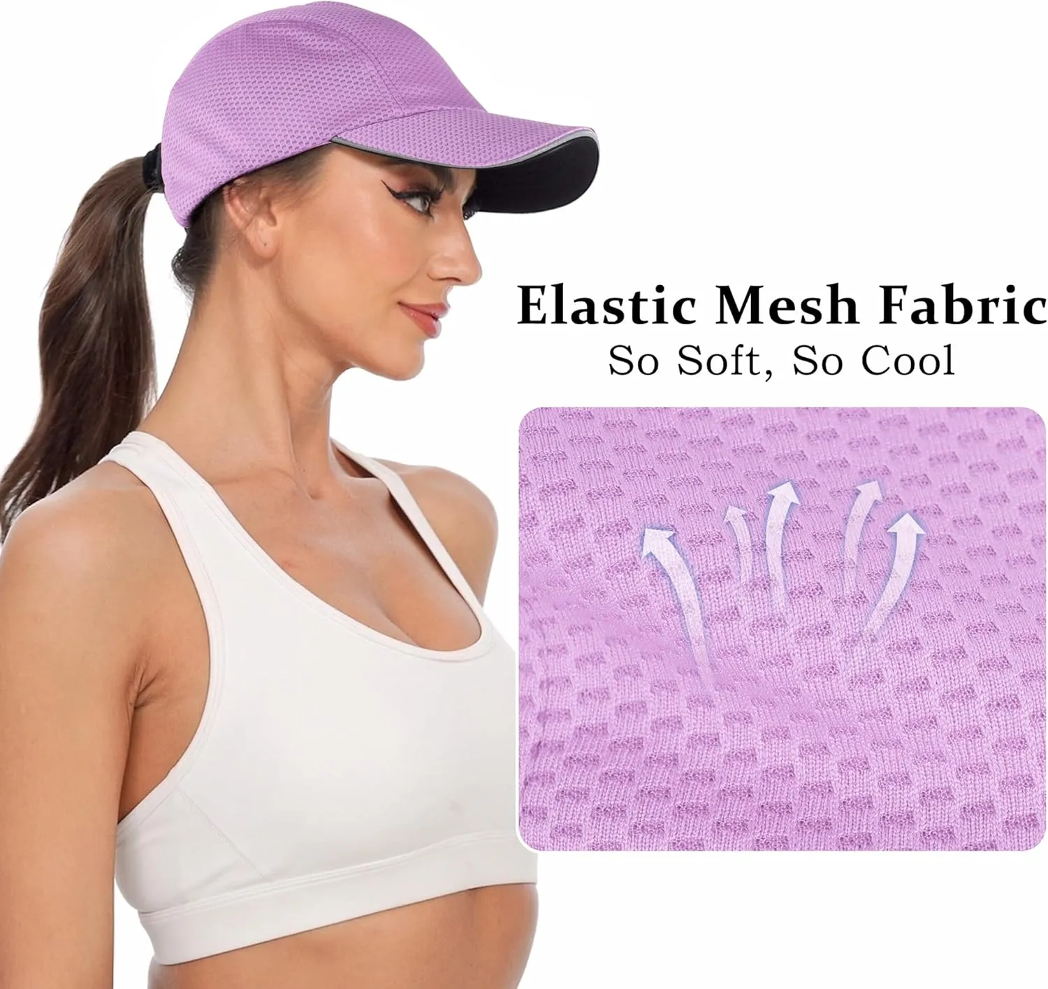 GADIEMKENSD Women's Race Day Running Cap Performance Mesh Hat - Excellent Ventilation, Lightweight, Reflective Safety