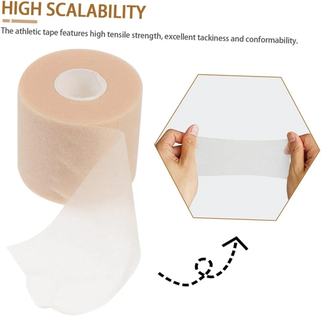 GALPADA 4sets 2 Rolls Breathable Tape Elastic Skin Tape for Athletes Skin Color Grip Insulation Film for Football Basketball Yoga and Running 2rolls*4