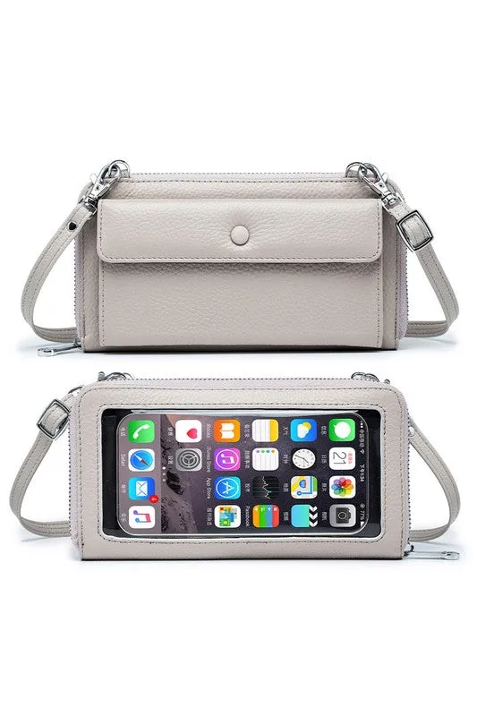 Genuine Leather Crossbody Phone Purse