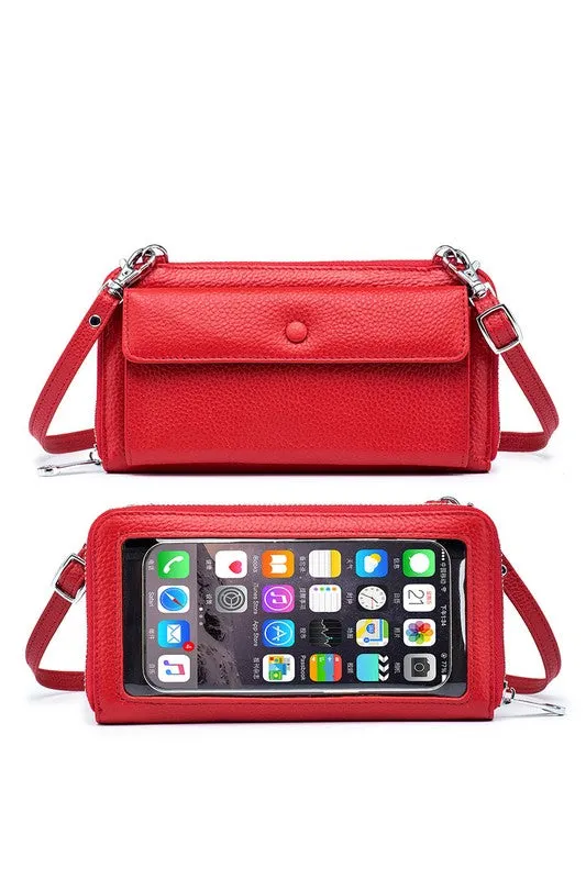 Genuine Leather Crossbody Phone Purse