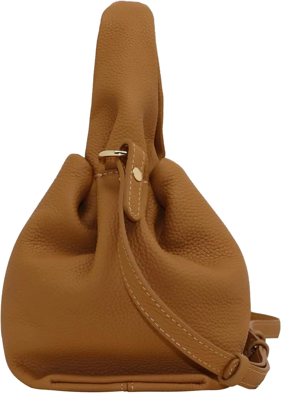 Genuine Leather Retro Shoulder Crossbody Bag for Women, Chic Dumpling Bag and Cute Cloud Handbag for Women