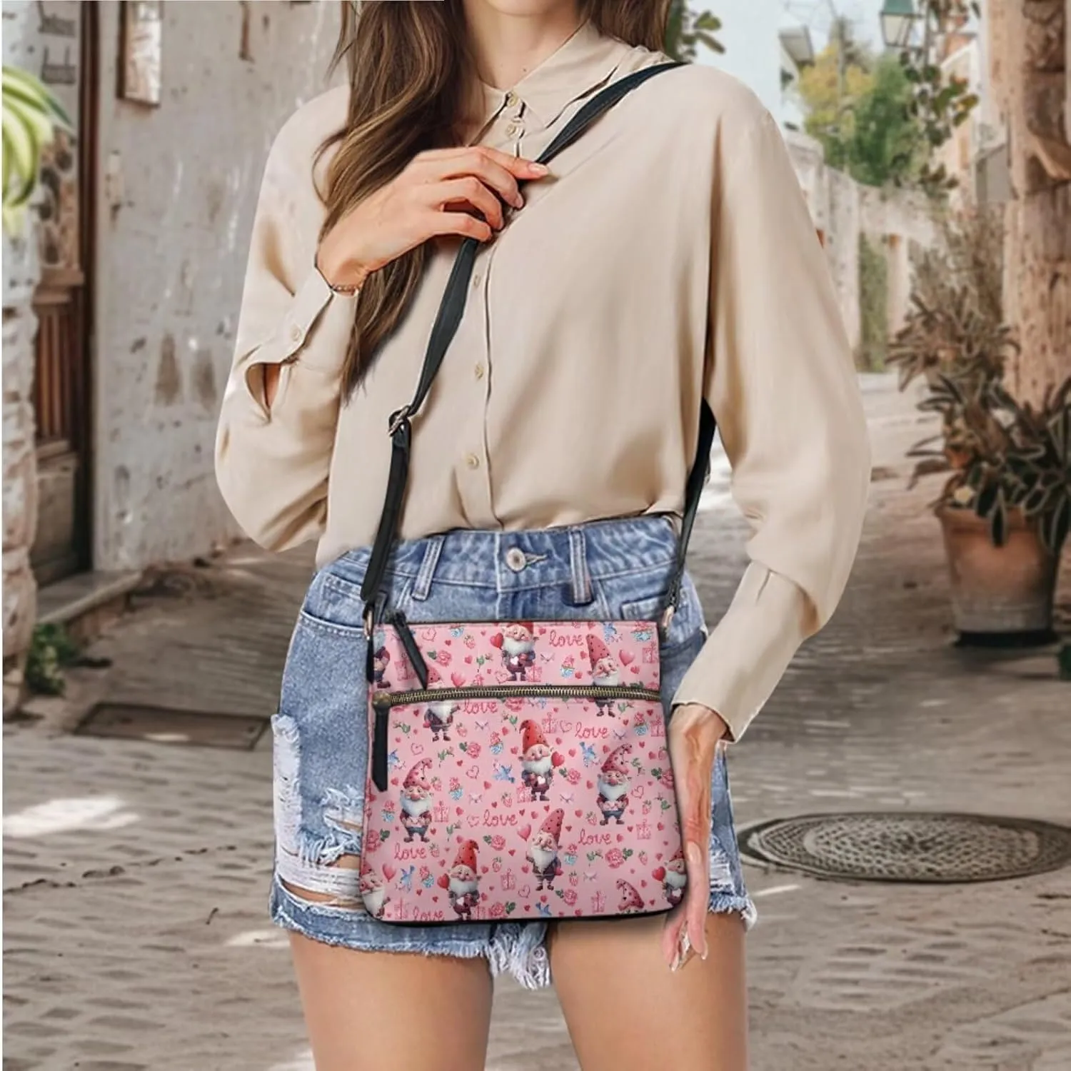 GIFTPUZZ Crossbody and Wallet Set for Women Purse Shoulder Bag Leather Handbags 2 Pack Valentine's Day Gifts for Her
