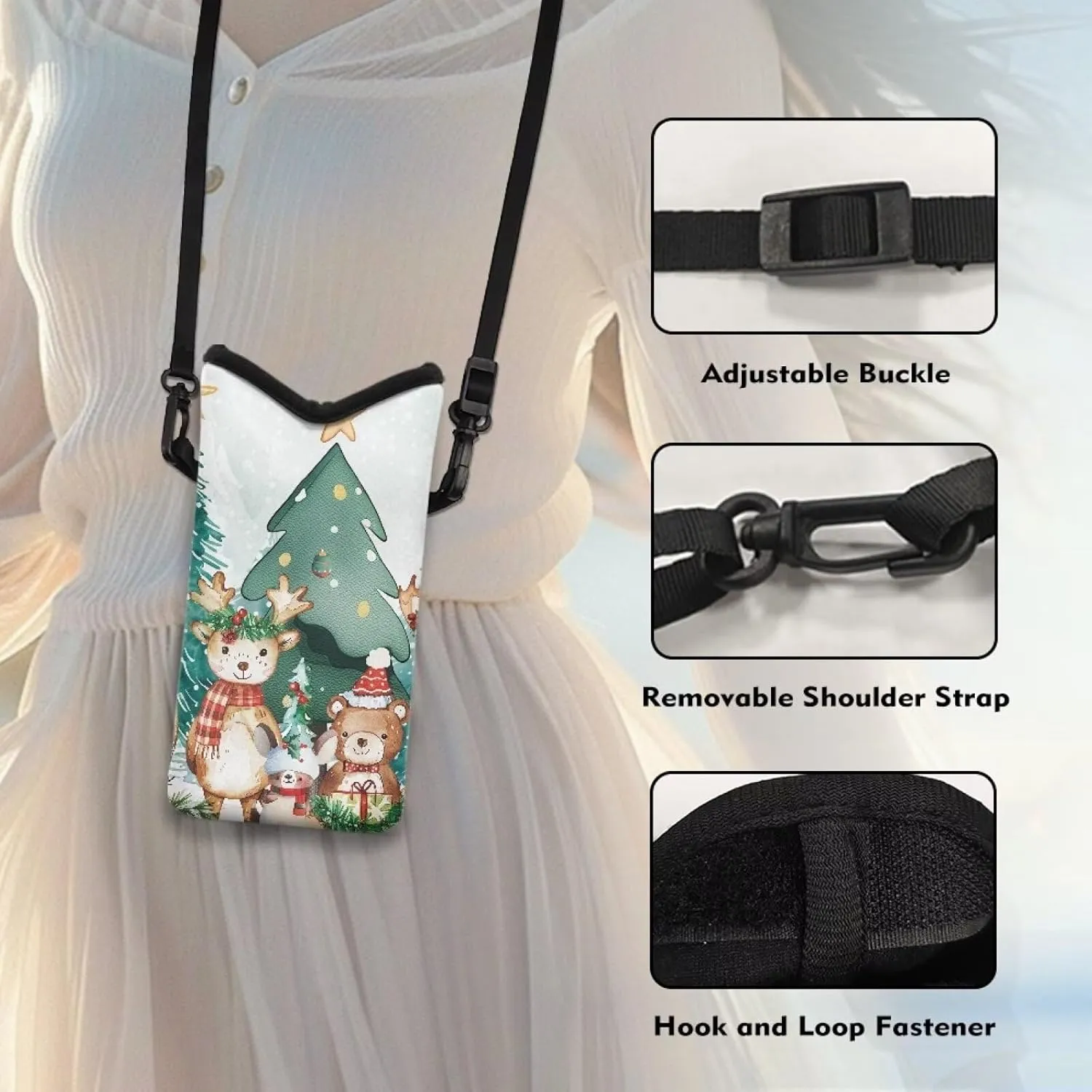 GIFTPUZZ Crossbody Bags for Women Small Cell Phone Wallet Purse Shoulder Handbag for Women with Adjustable Buckle