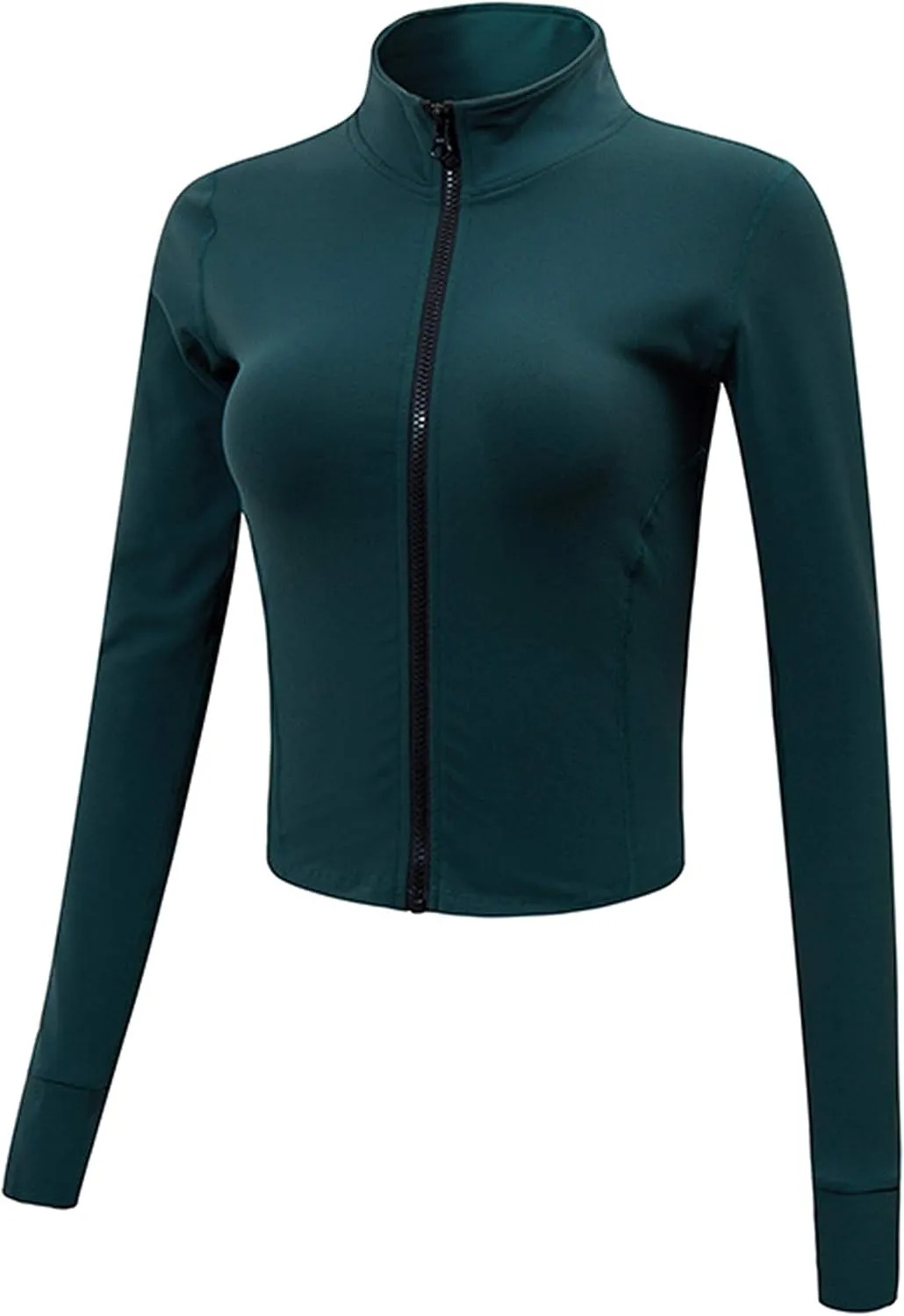 Gihuo Women's Athletic Full Zip Lightweight Workout Jacket with Thumb Holes