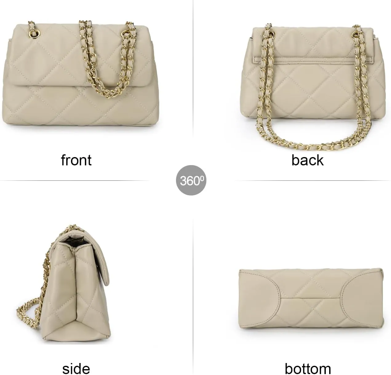 Gladdon Quilted Crossbody Purses for Women Small Ladies Shoulder Bags with Chain Trendy Clutch Purse Cute Designer Bag