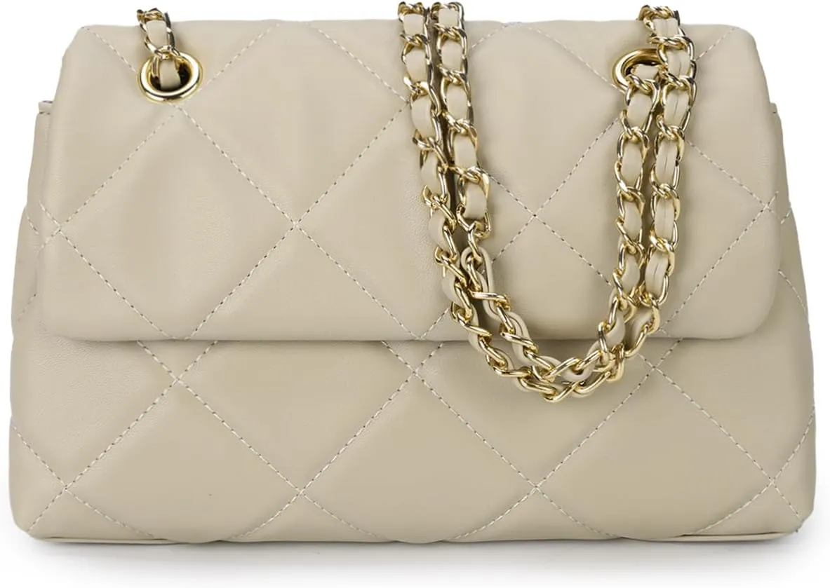 Gladdon Quilted Crossbody Purses for Women Small Ladies Shoulder Bags with Chain Trendy Clutch Purse Cute Designer Bag