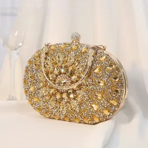 Glamorous Round Rhinestone Clutch Bag