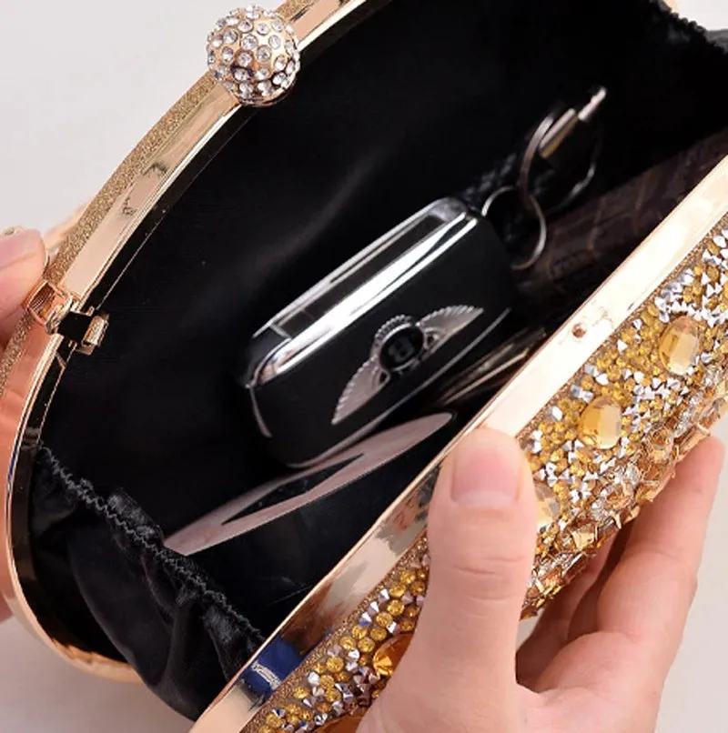 Glamorous Round Rhinestone Clutch Bag