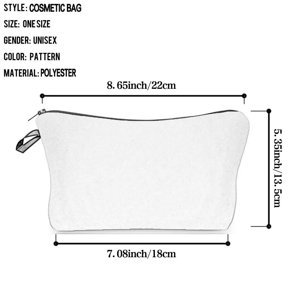 Gold Letter Printing Portable Toiletry Storage Cosmetic Bags