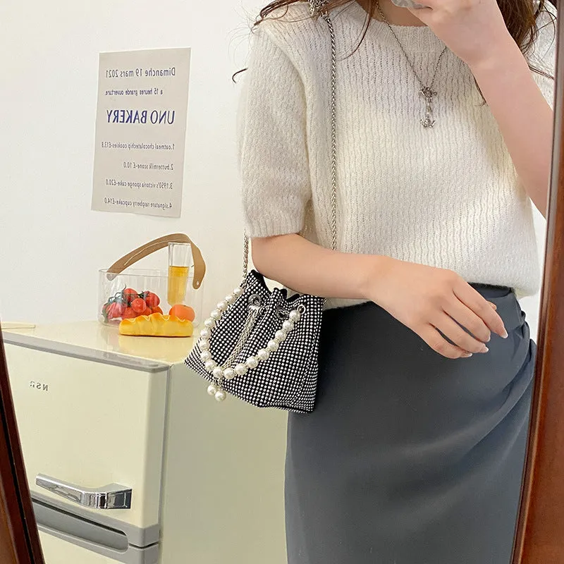 Good-looking Light Luxury Diamond Pearl Lucky Handbags