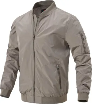 Gopune Men's Windproof Bomber Jacket Lightweight Windbreaker Outdoor Golf Fashion Coat