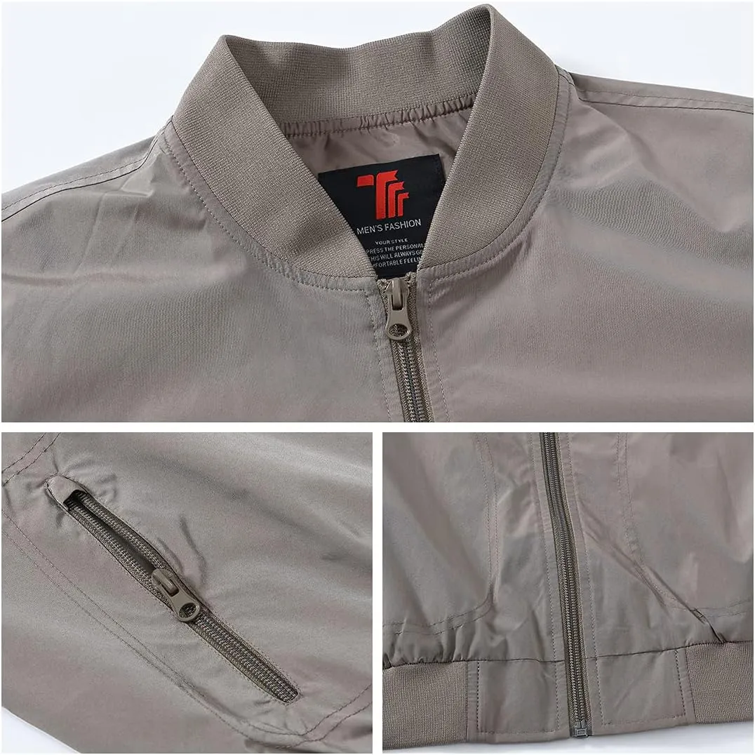 Gopune Men's Windproof Bomber Jacket Lightweight Windbreaker Outdoor Golf Fashion Coat