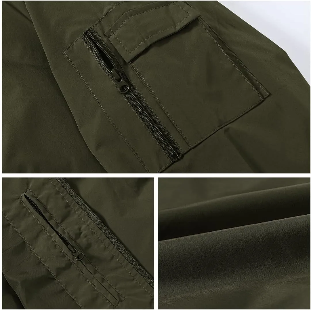 Gopune Men's Windproof Bomber Jacket Lightweight Windbreaker Outdoor Golf Fashion Coat