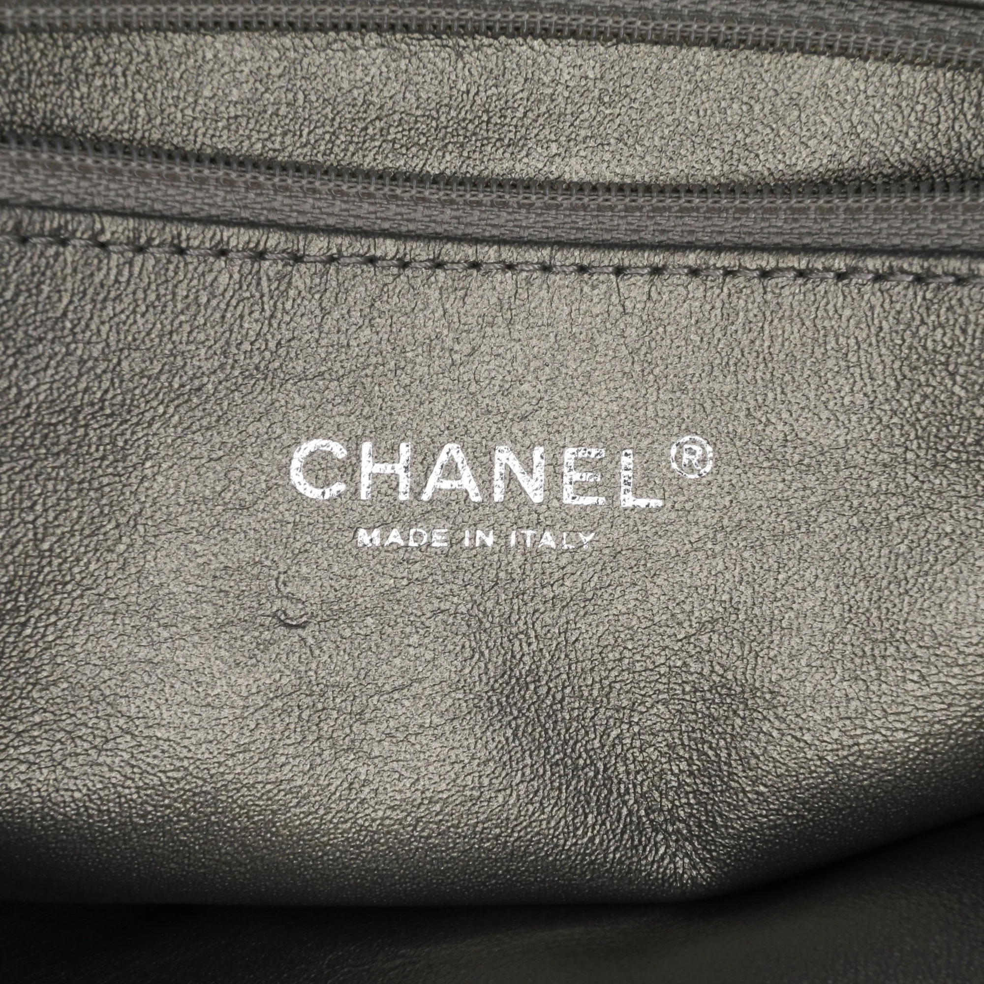 Gray Chanel Mini Embellished Calfskin Chevron Square Envelop Flap Crossbody Bag