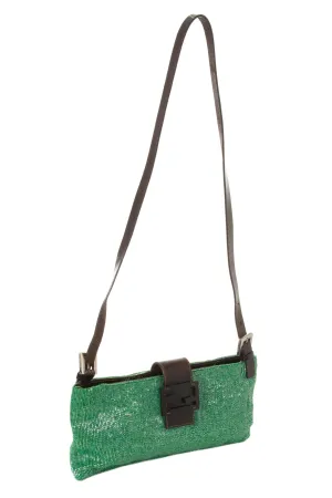 Green Sequin Baguette