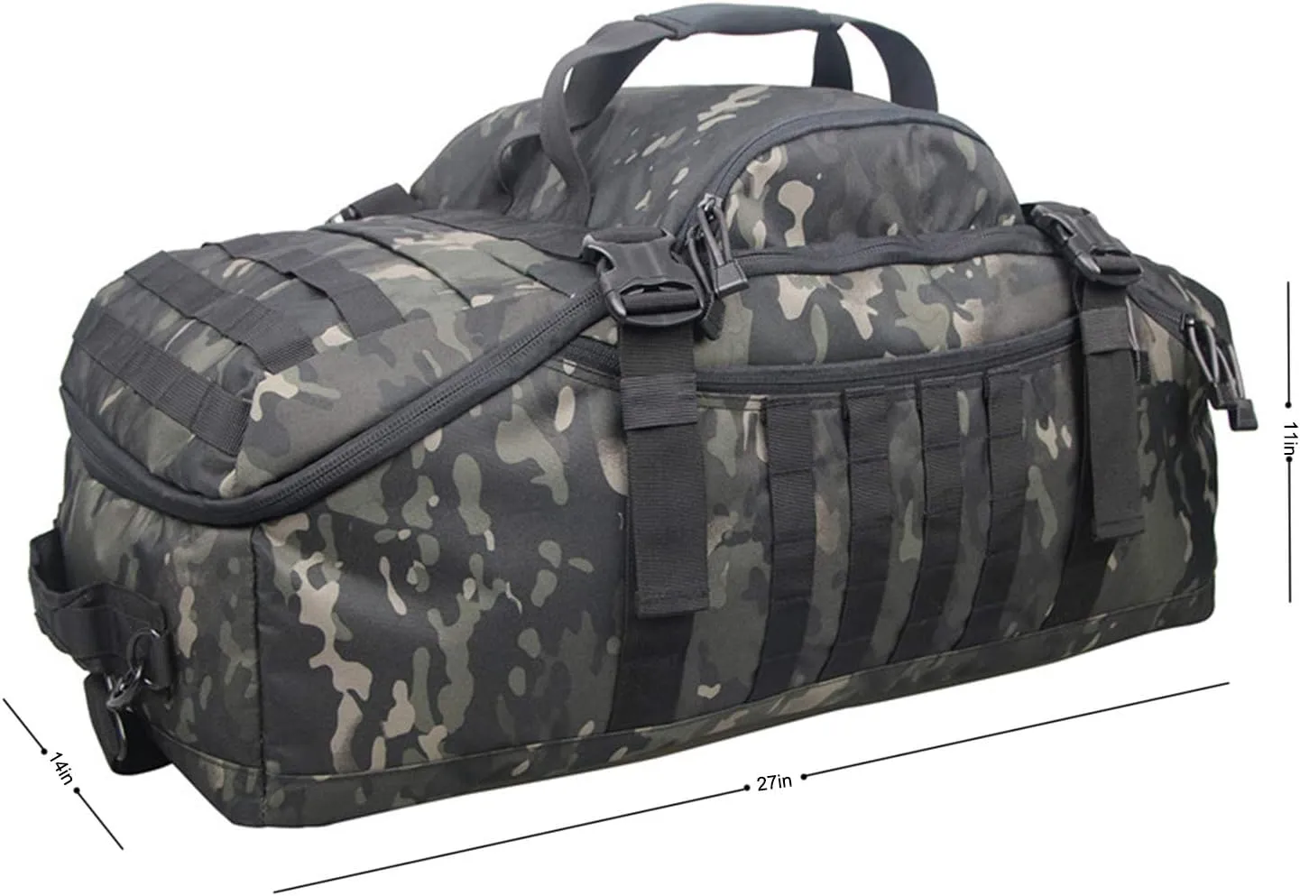 Greencity Travel Duffel Bag for Weekend Overnight Bag Waterproof Small Large for Men Women 30L 45L 85L Black Camo