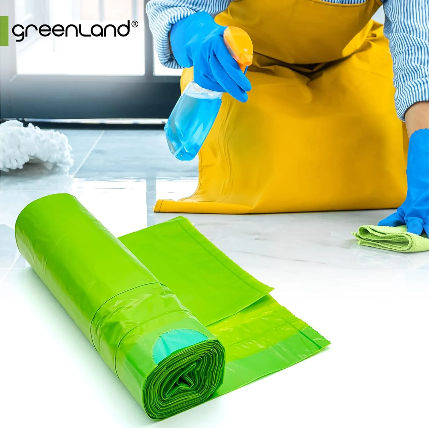 Greenland Biodegradable 60 Trash Bags Compatible with Simplehuman (Code G, 60 Bags, 8 Gallons) & IKEA Mjösa 8 Gallon Pedal Bin
