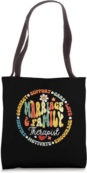 Groovy Marriage & Family Therapist Therapy LMFT Appreciation Tote Bag