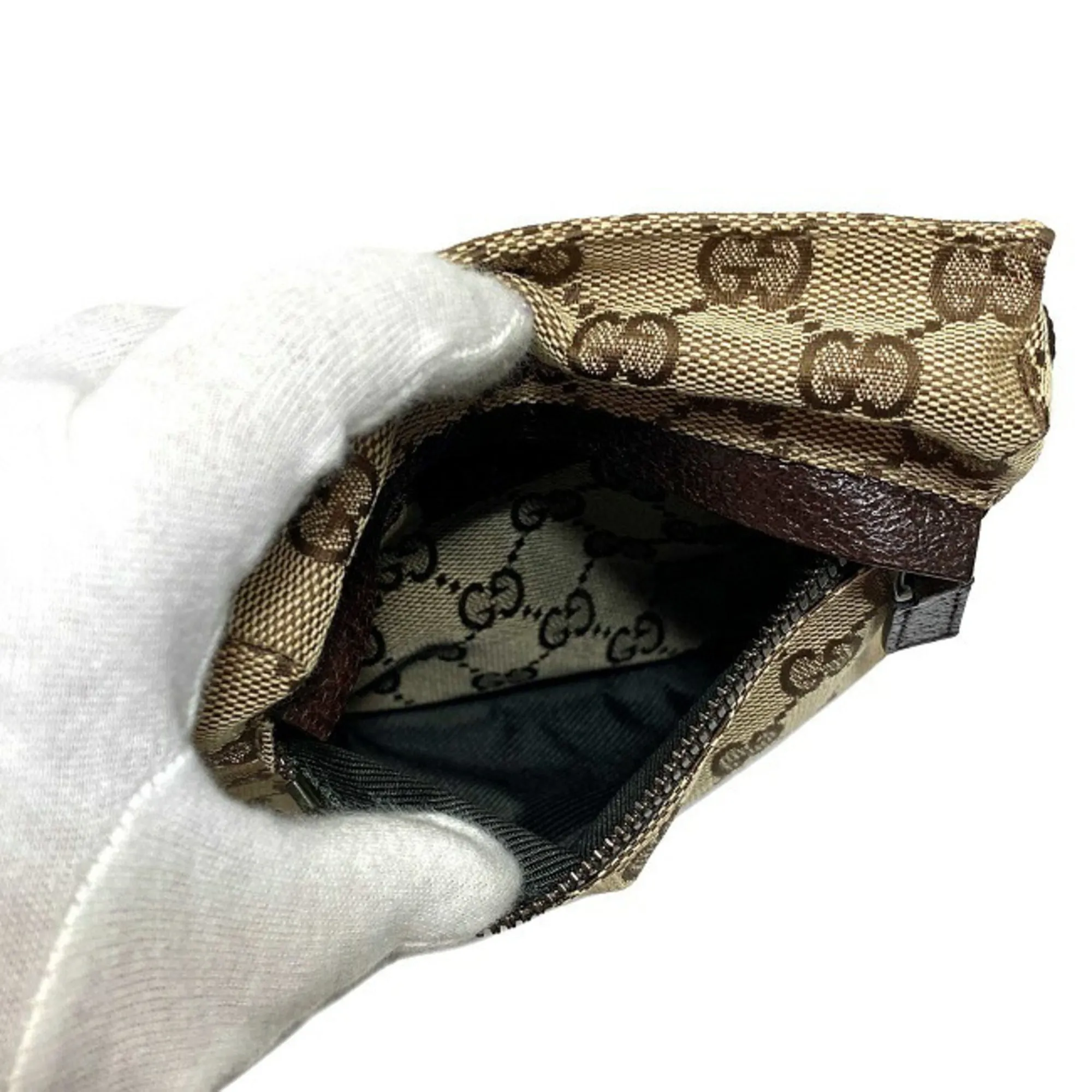 Gucci Body Bag Beige Brown GG Canvas 28566 002058 Waist Pouch Leather GUCCI Belt Velcro Women's Men's Unisex