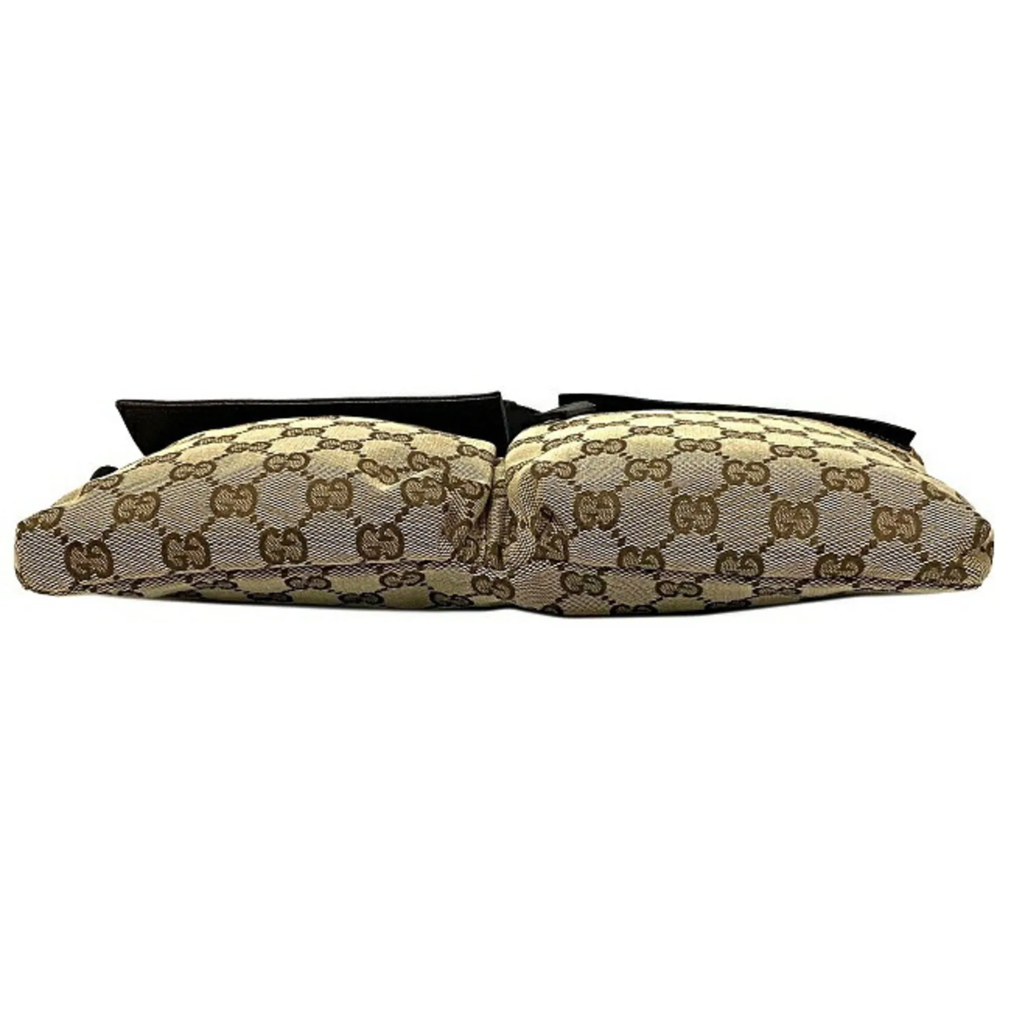 Gucci Body Bag Beige Brown GG Canvas 28566 002058 Waist Pouch Leather GUCCI Belt Velcro Women's Men's Unisex